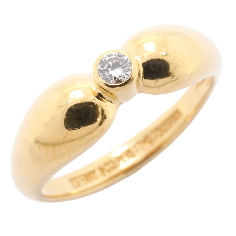 Tiffany & Co. Double Teardrop Ring, 1PD (1 diamond), 18K Yellow Gold, Size 9,...